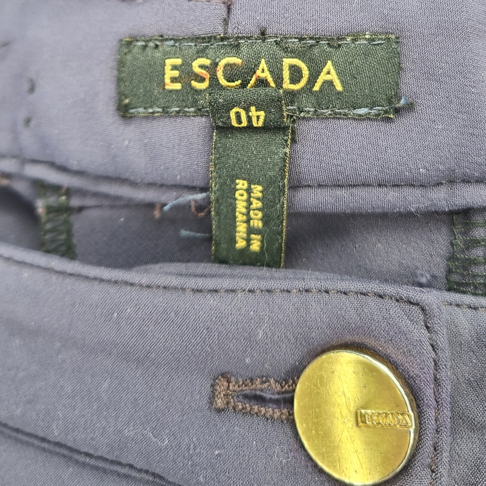 ESCADA NAVY BLUE SLIM ANKLE 5 POCKET PANTS SIZE 40 LUXURY STRETCH - Picture 5 of 7